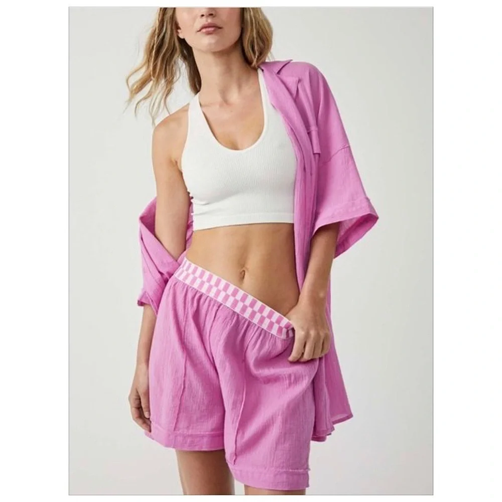 Nwt Free People Sleep Talk Lounge Shorts Pink X-Large